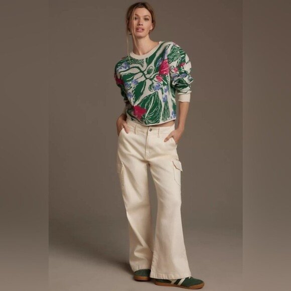 NWT Size M (P2P 22") -The Camryn Cropped Crewneck Sweater by Maeve (NWT US$ 98) - Picture 3 of 16